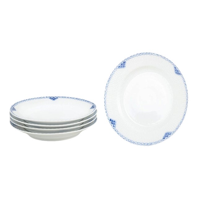 Late 20th Century Deep Dinner Plates with Princess Pattern from Royal Copenhagen, Set of 5 For Sale