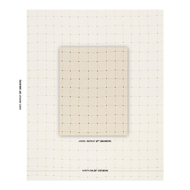 Schumacher X Caroline Z Hurley Drifting Grid Fabric In Sand For Sale