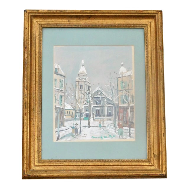 Maurice Utrillo, Major French Artist Original Pochoire, 13 X 10 Signed For Sale