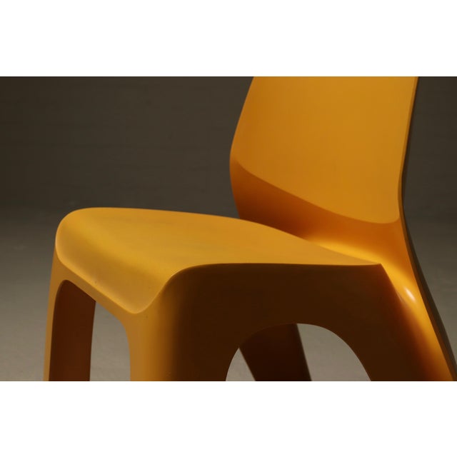 Mid-Century Modern Sculptural Monobloc Chair in Yellow ABS Plastic, 1970s For Sale - Image 3 of 10