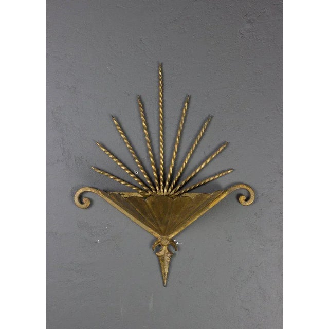 Early 20th Century Large Spanish Gilt Metal Wall Light For Sale - Image 5 of 7
