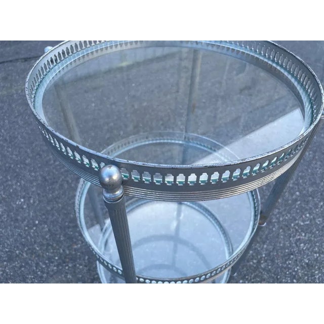 French Metal and Glass Bar Cart, 1944 For Sale - Image 3 of 8