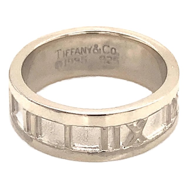 1990s Tiffany & Co Estate Ring Size 4.5 Sterling Silver 4.2 Grams, Size 4.5 For Sale