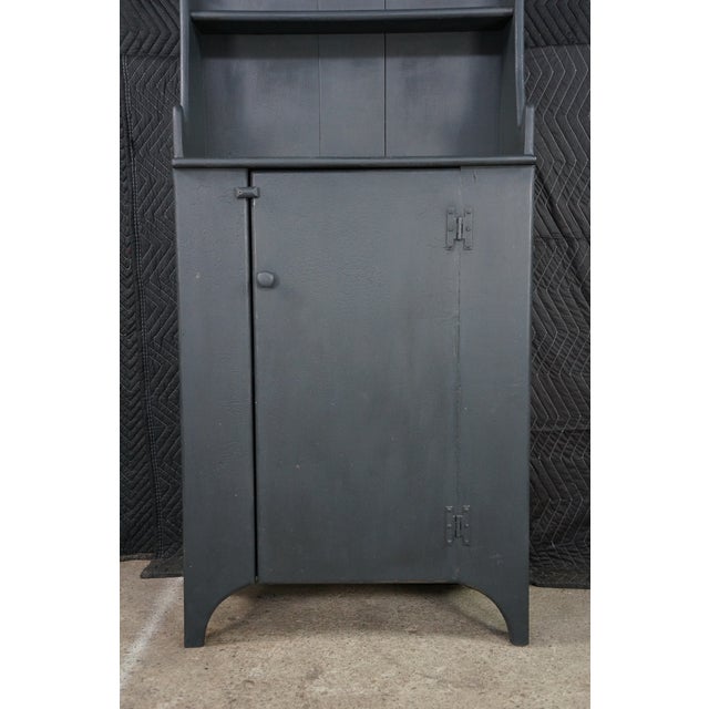 Late 20th Century Habersham Plantation Primitive Early American Painted Pine Step Back Cupboard For Sale - Image 10 of 18