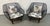 Vintage mid-century modern Woodard Sculptura lounge chairs featuring a distinct black expanded metal mesh shell on a...