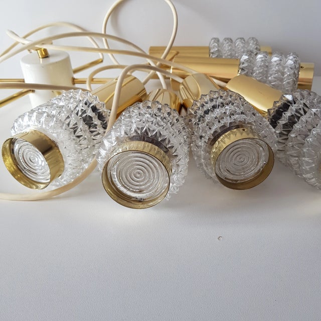 Cascade Lamp With Six Pendants by "Gebr. Leclaire & Schäfer" Germany, 1960s For Sale - Image 14 of 14