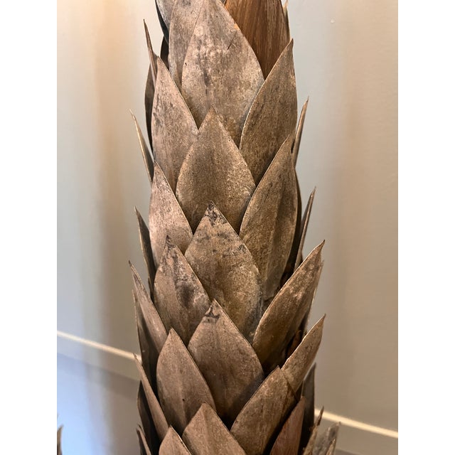 Antique 19th Century French Zinc Topiary Tree Pair in Leafy Bases For Sale - Image 9 of 11