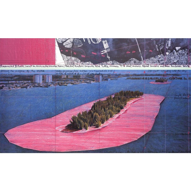 Artist: Javacheff Christo Title: Surrounded Islands (1982) Year: 1983 Signed: No Medium: Offset Lithograph Paper Size: 25...