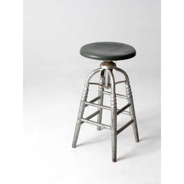 Early 20th Century Antique Painted Swivel Seat Stool For Sale - Image 5 of 11