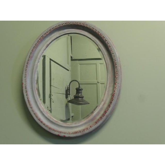 Victorian Oval Overpainted Wall Mirror For Sale - Image 6 of 8