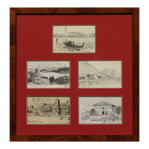 1910s 5 Postcard Drawings From Italy