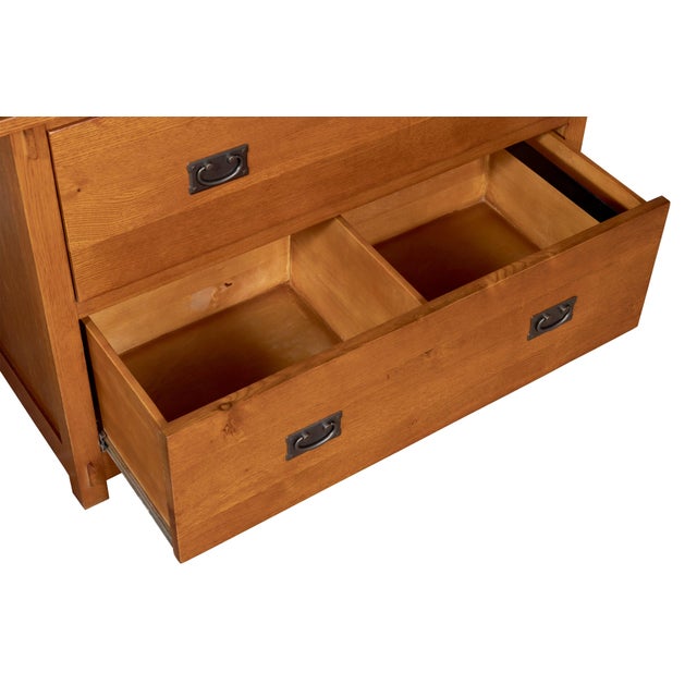 Mission Oak 2 Drawer Lateral File Cabinet - Michael's Cherry Stain For Sale - Image 10 of 11