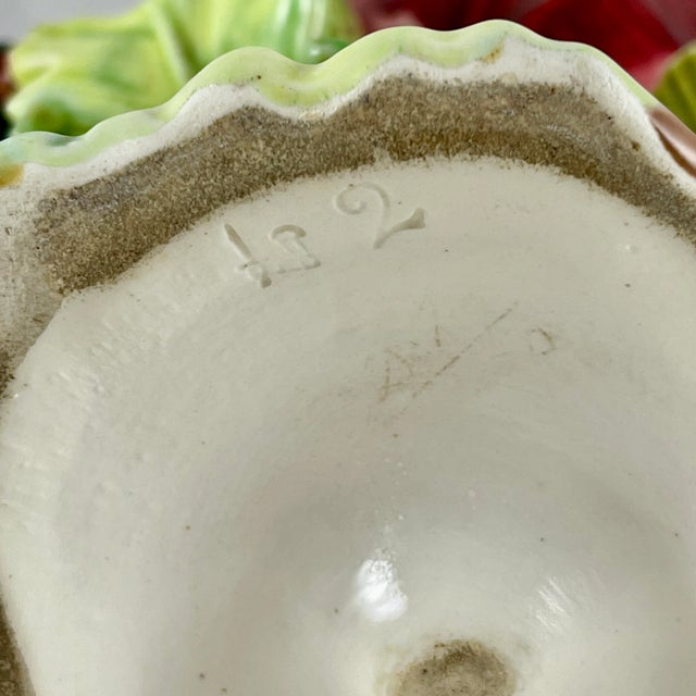 19th Century French Orchies Majolica Glazed Floral Form Vase For Sale - Image 11 of 13