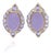 14k(585) Solid Yellow Gold Natural Purple Stone Omega Back Earrings For Sale