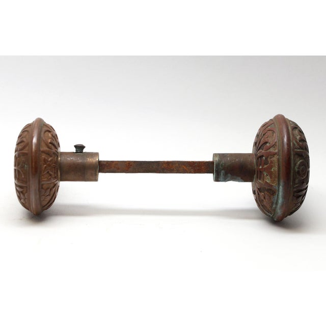 Traditional Antique Lockwood Bronze Aesthetic Entry Door Knobs For Sale - Image 3 of 5