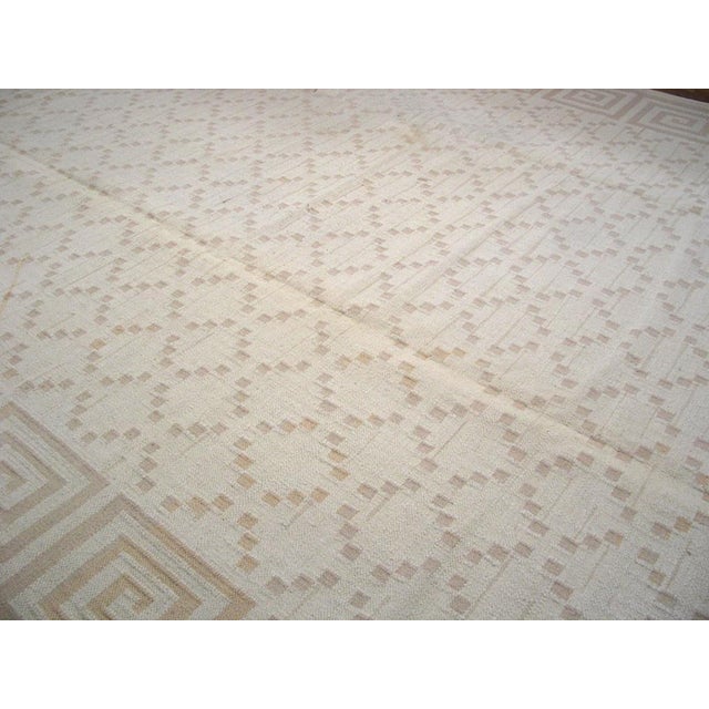 Vintage Dhurrie Oversized Large Oversized Big Rug Wool Ivory, Country of Origin: India, Circa Date: 1960s. This...