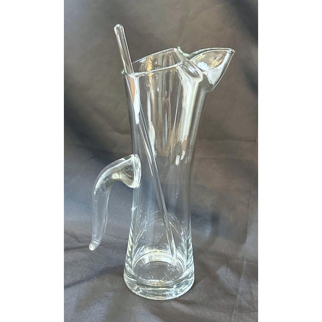 Mid-Century Modern Mid 20th Century Glass Martini Pitcher With Stirrer For Sale - Image 3 of 8