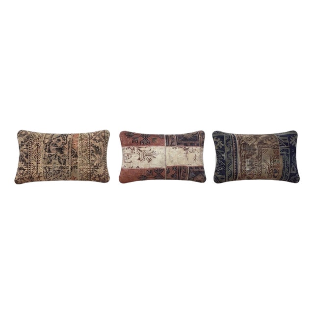 Faded Tribal Rug Pillow Cover 16'' X 24'' - Set of Three For Sale