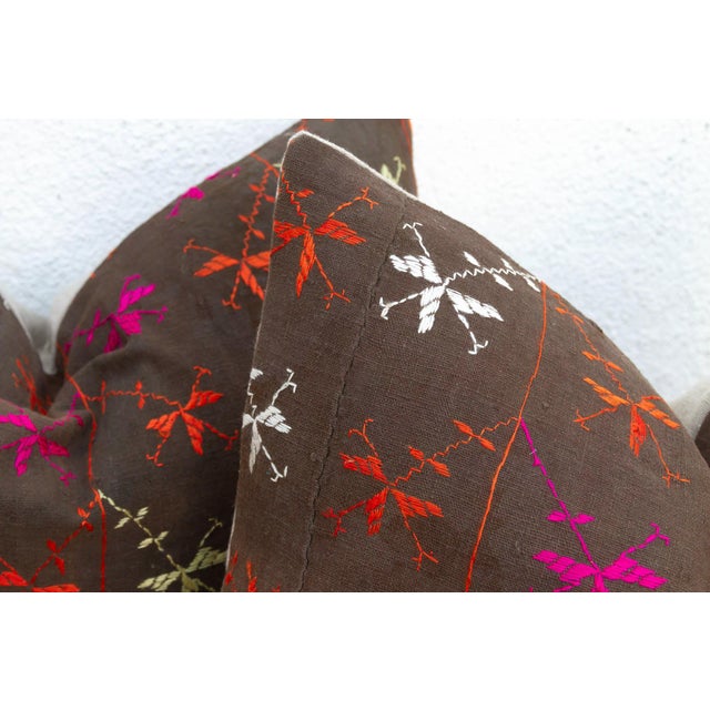 Indian The Amritsar Duo, Antique Phulkari Lumbar Pillow Covers For Sale - Image 3 of 7