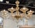 Gold Modern Gold Glass Murano Chandelier With 8 Arms For Sale - Image 8 of 8
