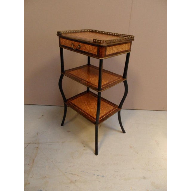Brown Antique Inlaid Side Table For Sale - Image 8 of 15