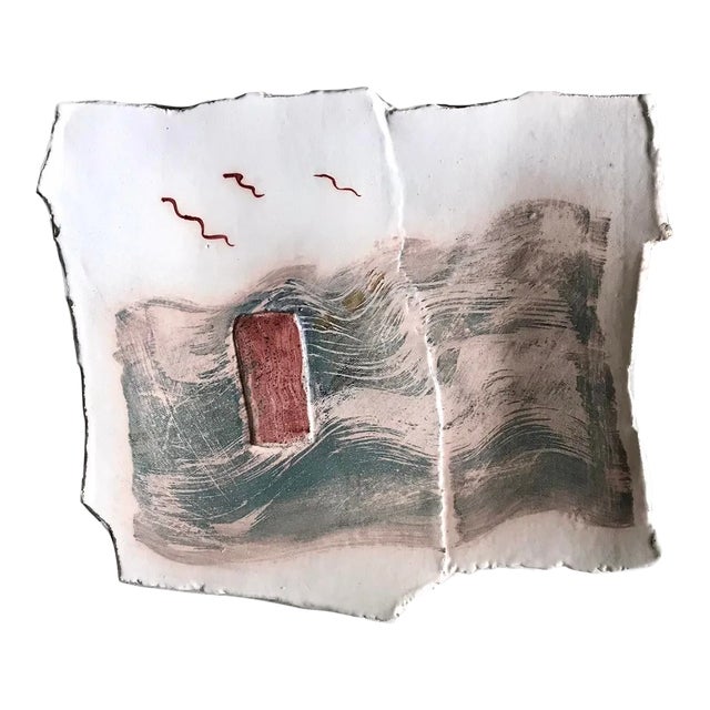 Signed 1980s Large Wall-Mounted Stoneware Art Sculpture For Sale