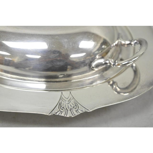 Vintage Victor Sp Co Art Deco Silver Plated Covered Vegetable Serving Dish For Sale In Philadelphia - Image 6 of 11