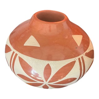 Doug and Charlotte Vigil San Ildefonso Pueblo Native American Redware Bowl For Sale