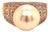 Natural South Sea Pearl Diamond Ring 7 14k Yellow Gold 0.14 CTs Certified For Sale