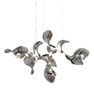 Dune 10 Cluster Pendant Light with Silver Polished Shades by Daniel Becker For Sale