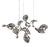 Dune 10 Cluster Pendant Light with Silver Polished Shades by Daniel Becker For Sale