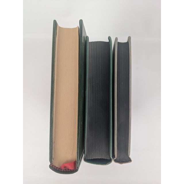Late 20th Century Vintage Classic Literature Decorative Books in Green & Gold, Set of 3 For Sale - Image 5 of 12