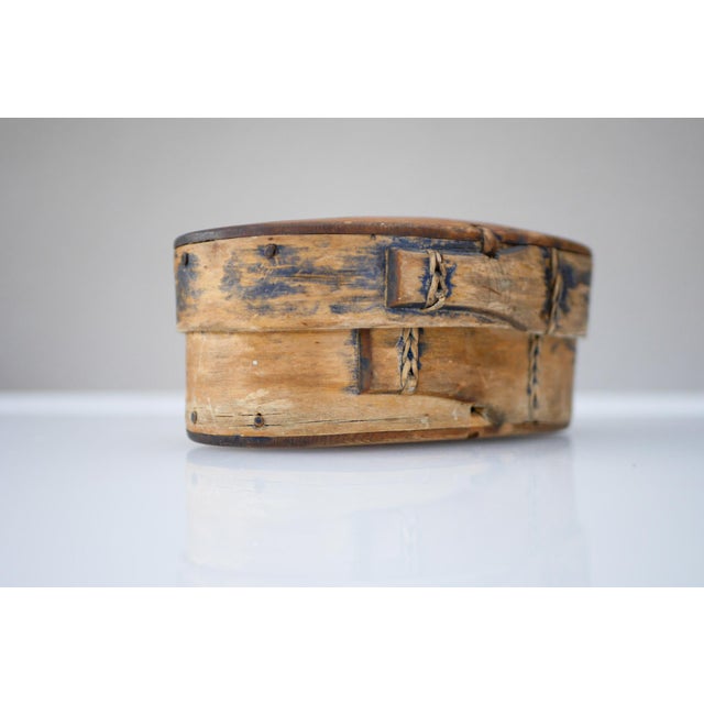 Scandinavian Swedish Folk Art Bent Wooden Tine Box For Sale - Image 11 of 11