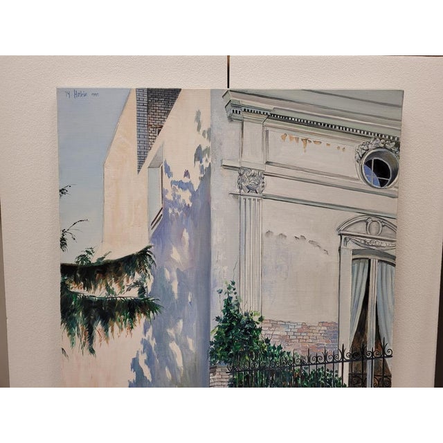 Jean Yves Herbin, Urban Scenes, 1991, Oil on Canvas Paintings, Set of 2 For Sale - Image 6 of 18