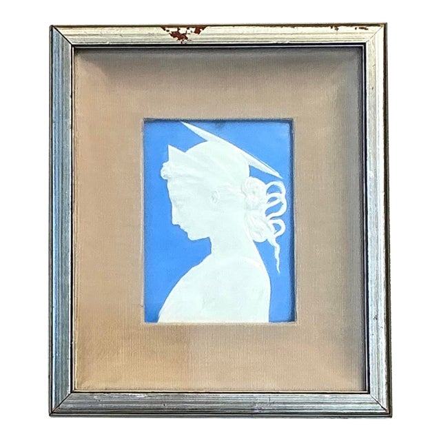 Vintage Italian Glazed Ceramic Profile Tile For Sale