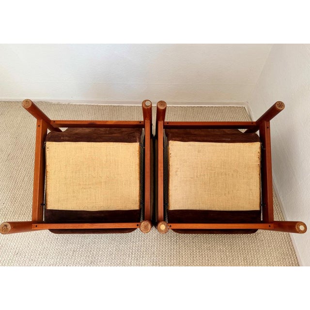 Brown Danish Lounge Chairs in Teak and Leather by Ebbe Gehl & Søren Nissen, 1970s, Set of 2 For Sale - Image 8 of 9