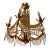 1940s Crystal Fringe Chandelier; Six Light, Hammered Brushed Brass, Glass Crystal Hollywood Regency Lighting For Sale