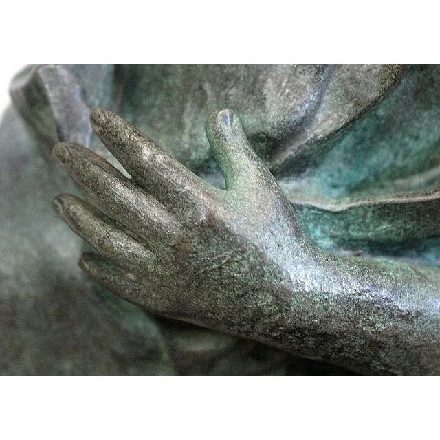 The Boules Player, Bronze Sculpture with Green Patina, Early Twentieth Century For Sale - Image 12 of 18