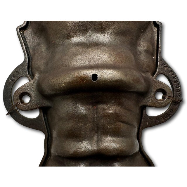 1940s Rare Vintage Authentic Griswold #897 Cast Iron Santa Claus "Hello Kiddies" Cake Mold in Mint Condition - Never Used For Sale - Image 5 of 18