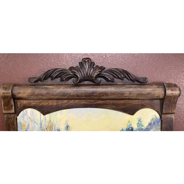 Vintage "Peaceful Valley" Lorie Batson. Original Oil Painting Reflects a Wintery Morning Scene of a Meandering Creek ~ Framed in a Victorian - Framed For Sale - Image 4 of 10