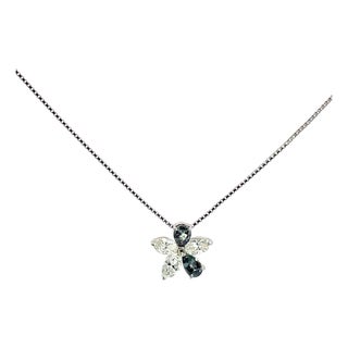 Platinum Alexandrite & Diamond Flower Blossom Necklace For Sale