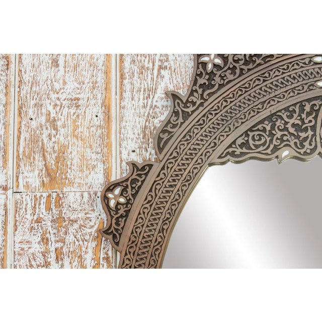 1950s Carved and Inlaid Mirror For Sale - Image 5 of 10