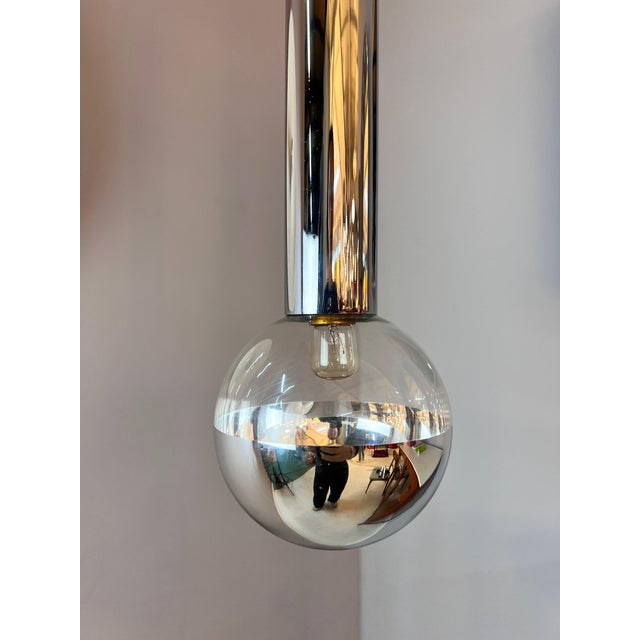 Metal Big Globe Hanging Lamp in Chrome by Motoko Ishii for Staff For Sale - Image 7 of 11