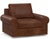 Animal Skin Pottery Barn Big Sur Roll Arm Leather Swivel Chair For Sale - Image 7 of 7