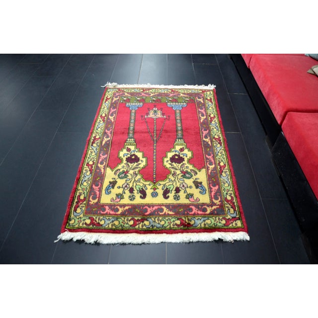 1960s Handmade wool and cotton rug in Turkish Anatolia rug, Vintage Rug, Turkish Vintage Anatolian Rug, Handmade wool Rug....