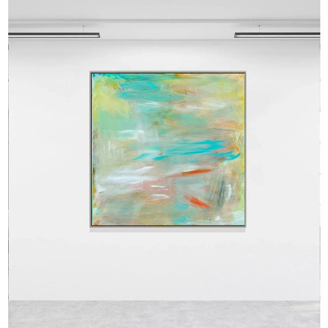 "Koi Pond" by Trixie Pitt Large Abstract Expressionist Coastal Painting For Sale In Nashville - Image 6 of 12