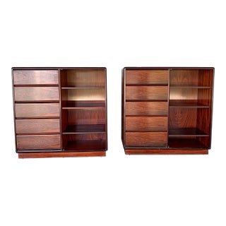 Vintage Danish Modern Brouer Highboy Dresser-A Pair For Sale