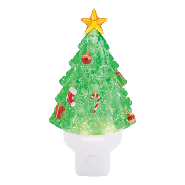 Christmas Tree Snow Globe Night Light 7"H For Sale