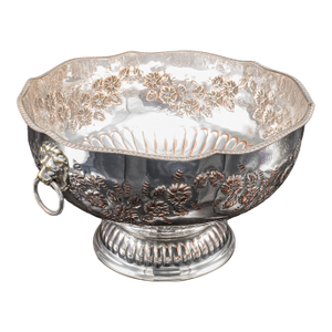 Vintage Punch Bowl, English, Silver Plate, Ice Dish, Cooler, Trophy, Art Deco