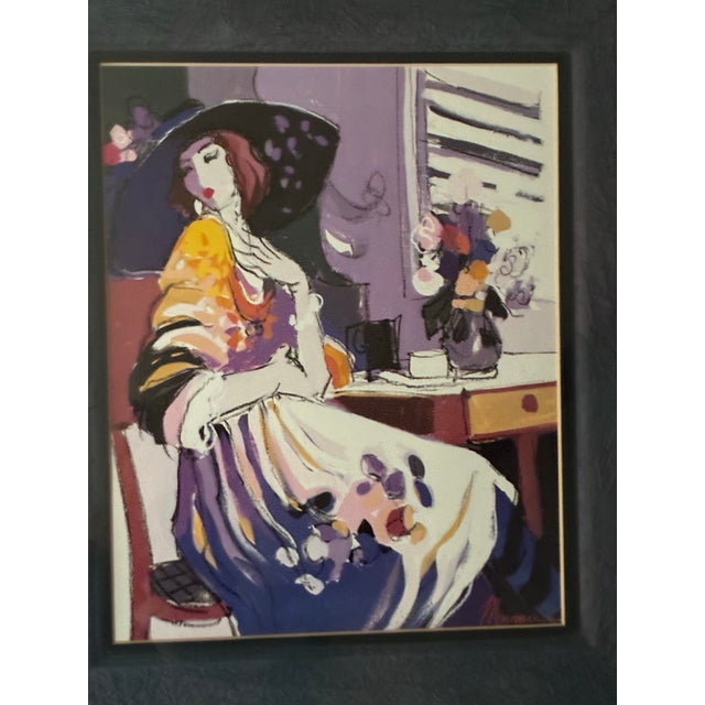 Late 20th Century Large Designer Framed Art Pair — Elegant Figurative Prints in Custom Silver Gallery Frames For Sale - Image 5 of 6